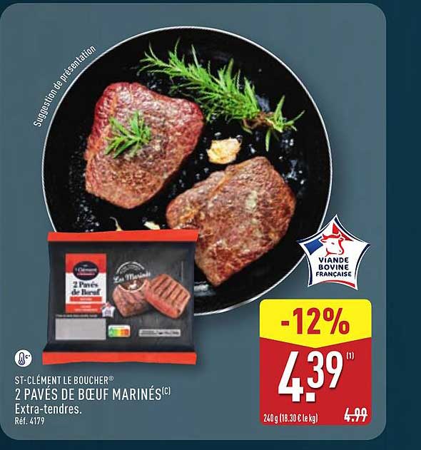 ST-CLÉMENT LE BOUCHER 2 PAVÉS DE BŒUF MARINÉS