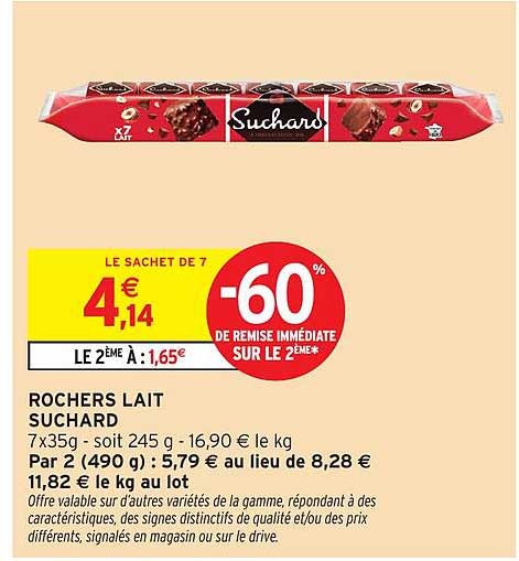 Suchard Rochers Lait