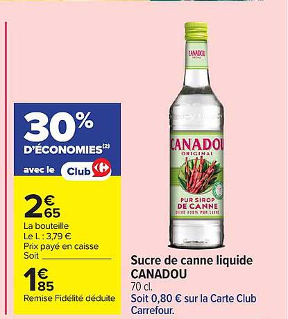 Sucre de canne liquide CANADOU