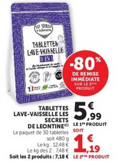 Tablettes lave-vaisselle Secrets de Léontine