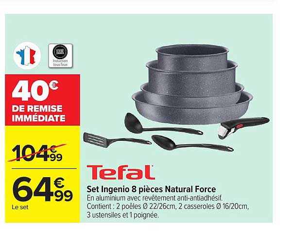 Tefal Set Ingenio 8 pièces Natural Force