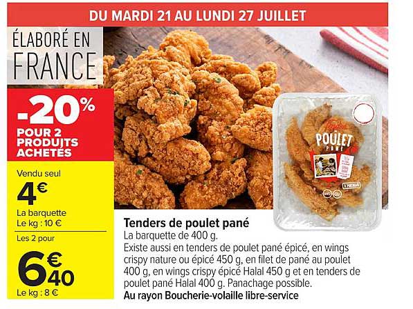 Tenders de poulet pané