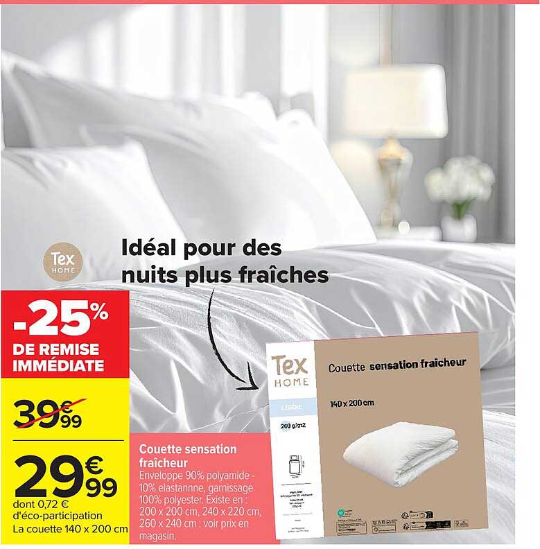 Tex Home Couette sensation fraîcheur