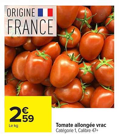 Tomate allongée vrac