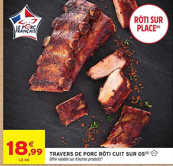 TRAVERS DE PORC RÔTI CUIT SUR OS