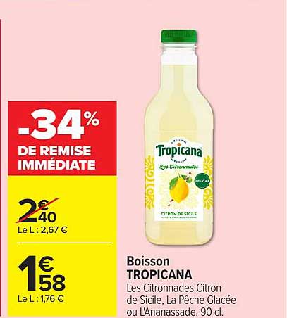 Tropicana Les Citronnades Citron de Sicile