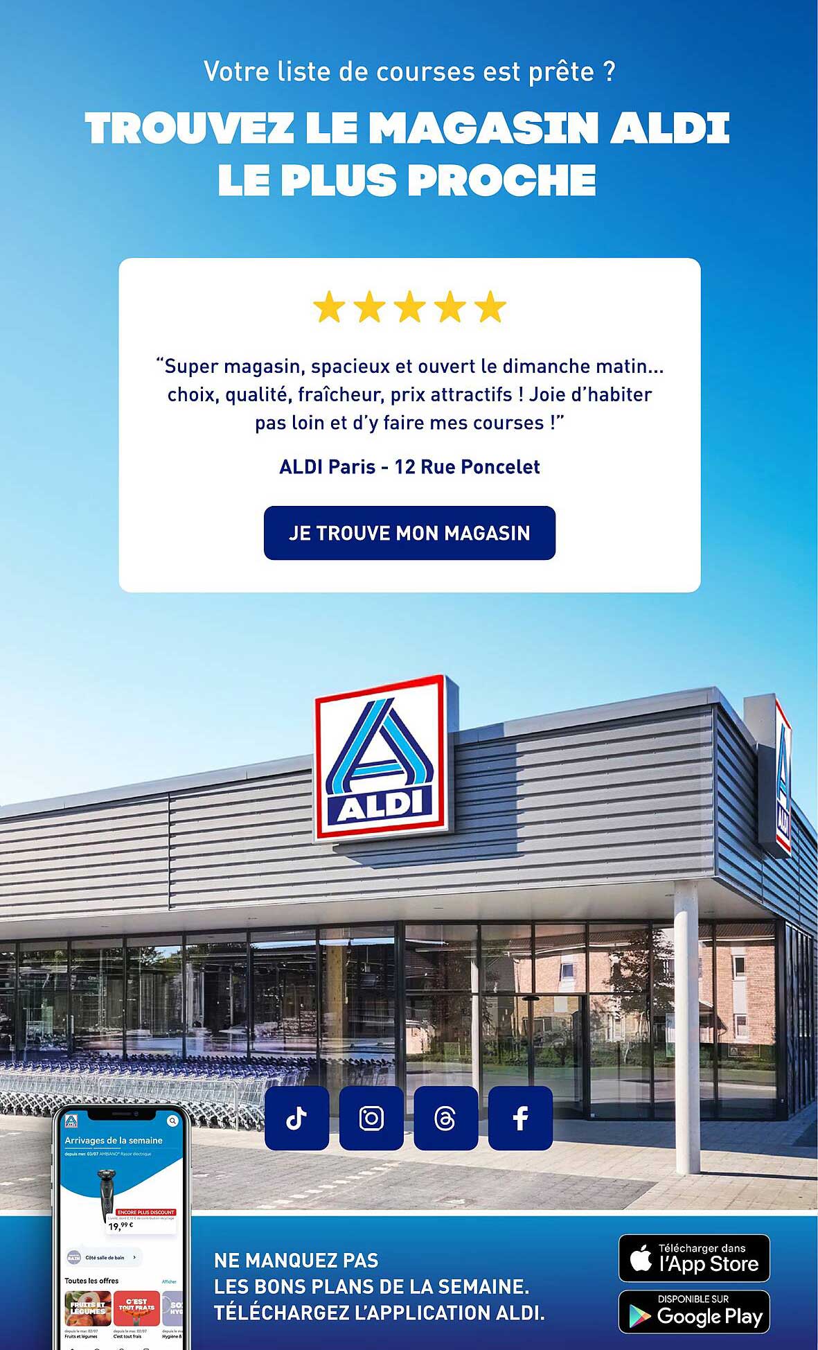 TROUVEZ LE MAGASIN ALDI LE PLUS PROCHE
