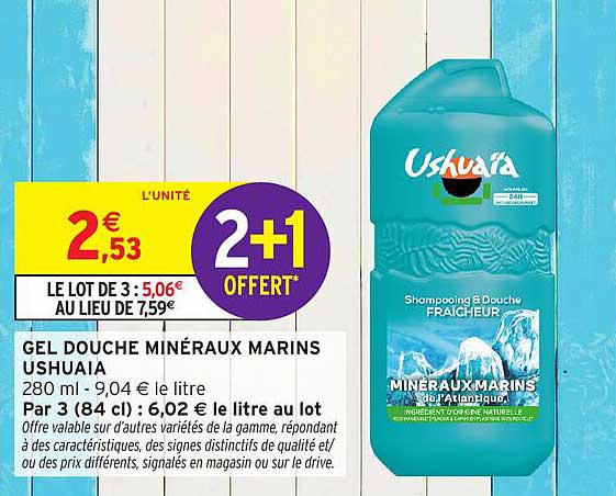 Ushuaïa Gel Douche Minéraux Marins