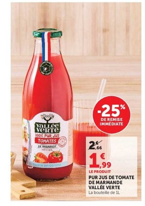 Vallée Verte Pur Jus de Tomate de Marmande