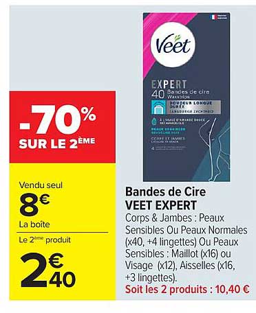 Veet Expert Bandes de Cire