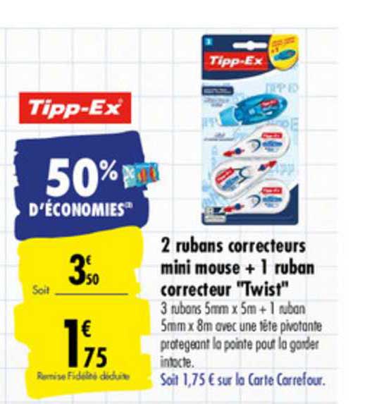 2 rubans correcteurs mini mouse + 1 ruban correcteur twist tipp ex