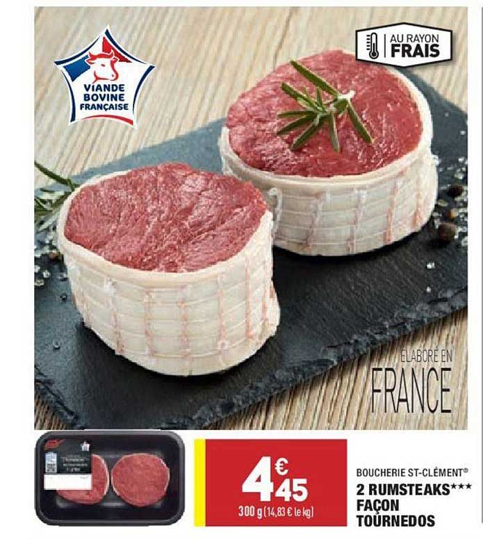 2 rumsteaks façon tournedos boucherie st clément