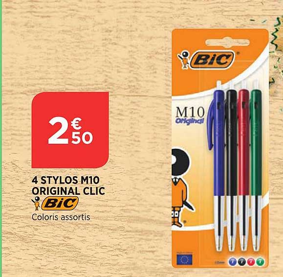 4 stylos m10 original clic bic