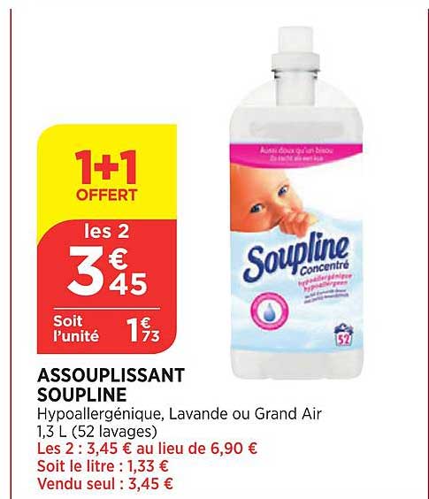 Assouplissant Soupline 1+1 Offert