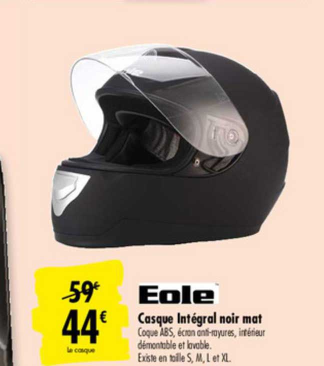 casque intégral noir mat eole