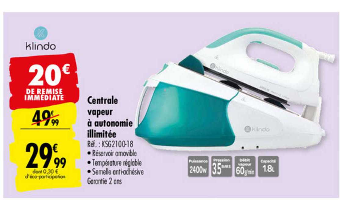 centrale vapeur à autonomie illimitée klindo