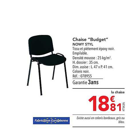 chaise budget nowy styl