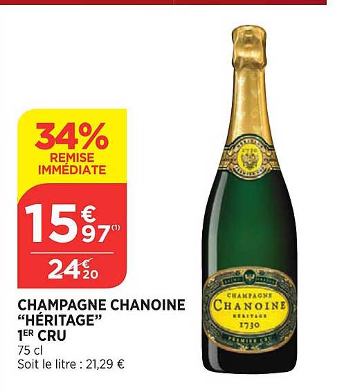 champagne chanoine héritage 1er cru 34% de remise immédiate