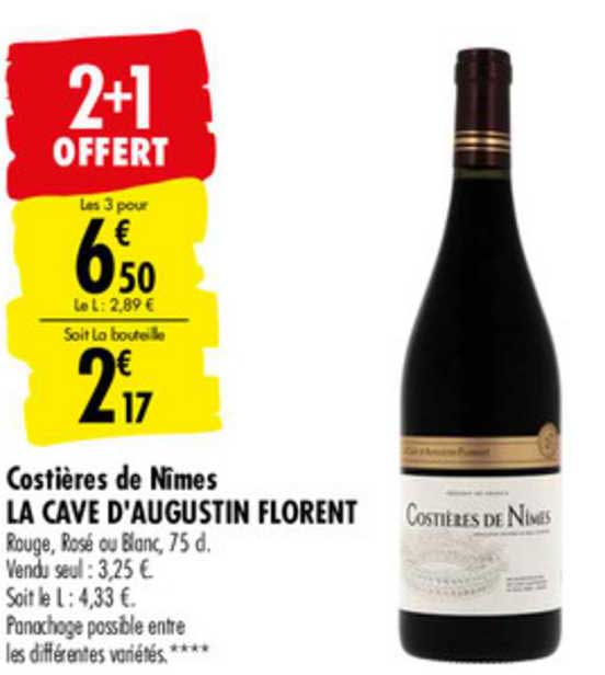 costières de nîmes la cave d augustin florent  2+1 offert