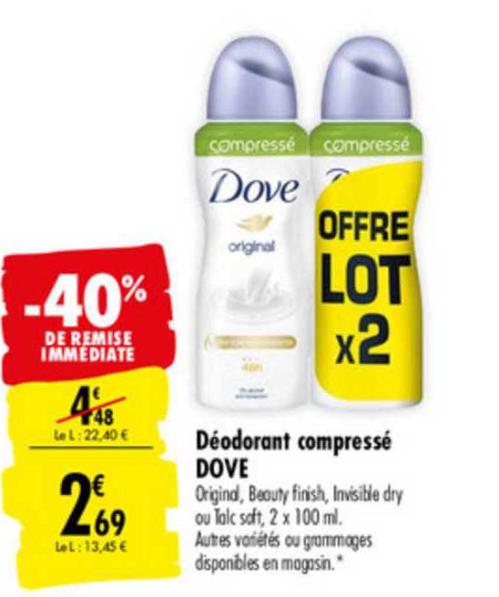 Déodorant Compressé Dove -40% De Remise Immédiate