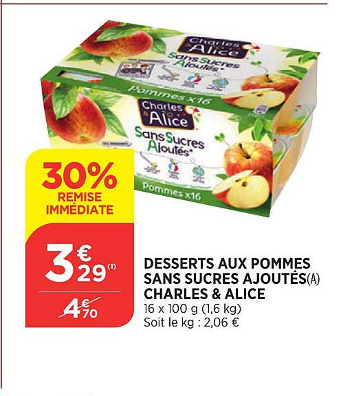 Desserts Aux Pommes Sans Sucres Ajoutés Charles & Alice 30% De Remise Immédiate