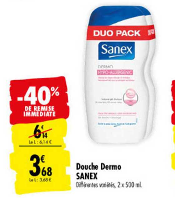 Douche Dermo Sanex -40% De Remise Immédiate
