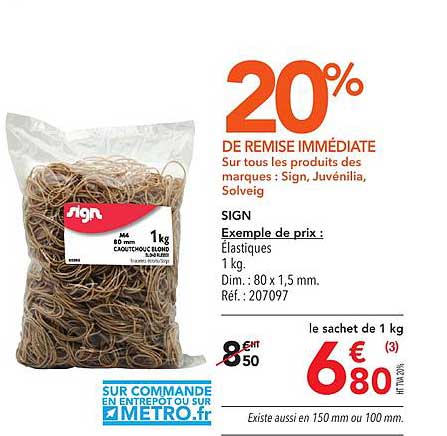 élastiques sign 20% de remise immédiate