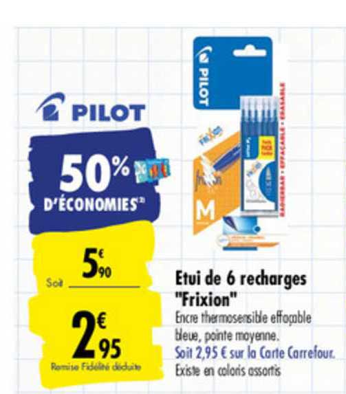 Etui De 6 Recharges Frixion Pilot