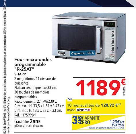four micro ondes programmable r 25at sharp