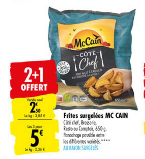 frites surgelés mc cain 2+1 offert
