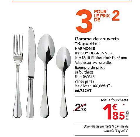 gamme de couverts baguette harmonie by guy degrenne