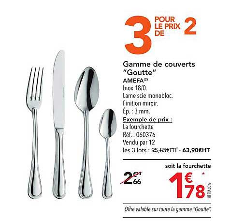 gamme de couverts goutte amefa