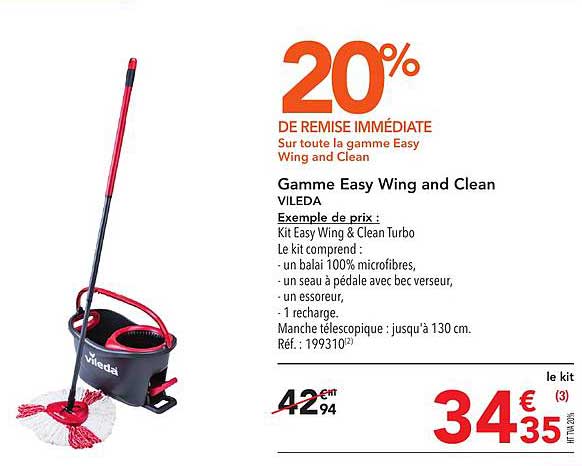 gamme easy wing and clean vileda 20% de remise immédiate