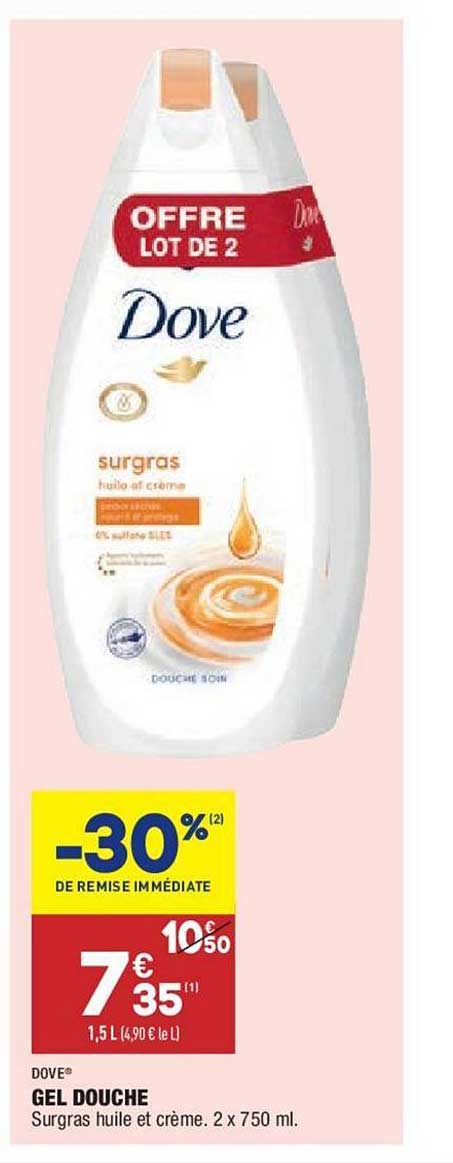 Gel Douche Dove -30% De Remise Immédiate
