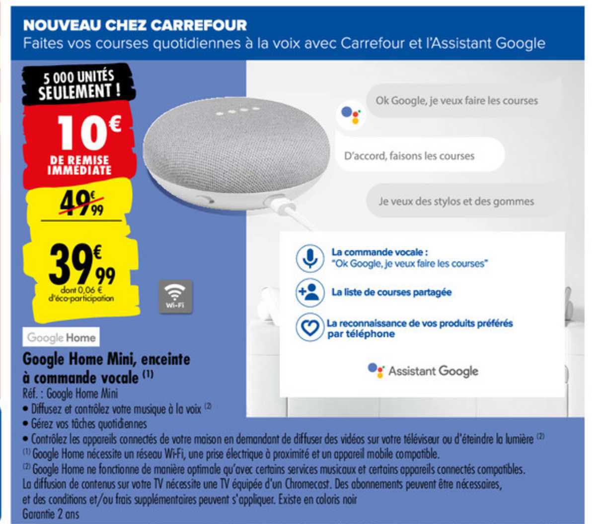 google home mini enceinte à commande vocale google home