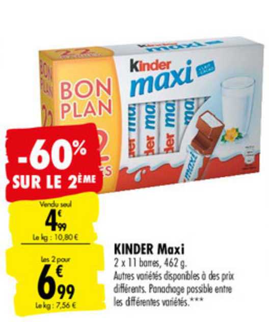 Kinder Maxi -60% Sur Le 2e