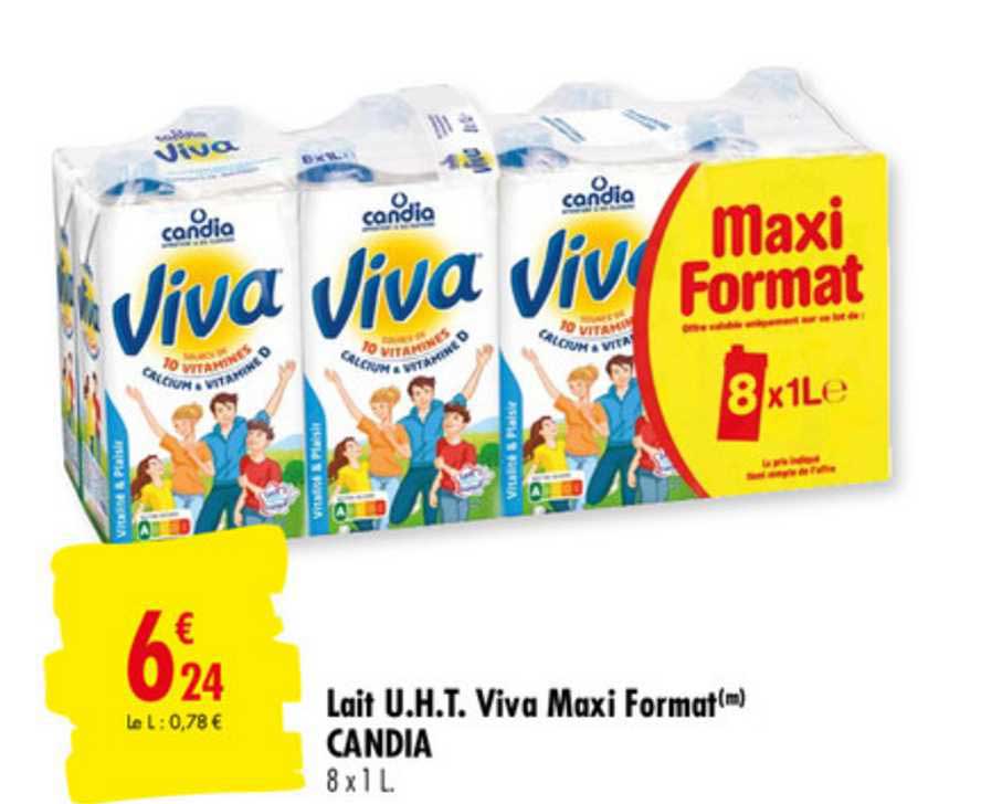 lait u.h.t. viva maxi format candia