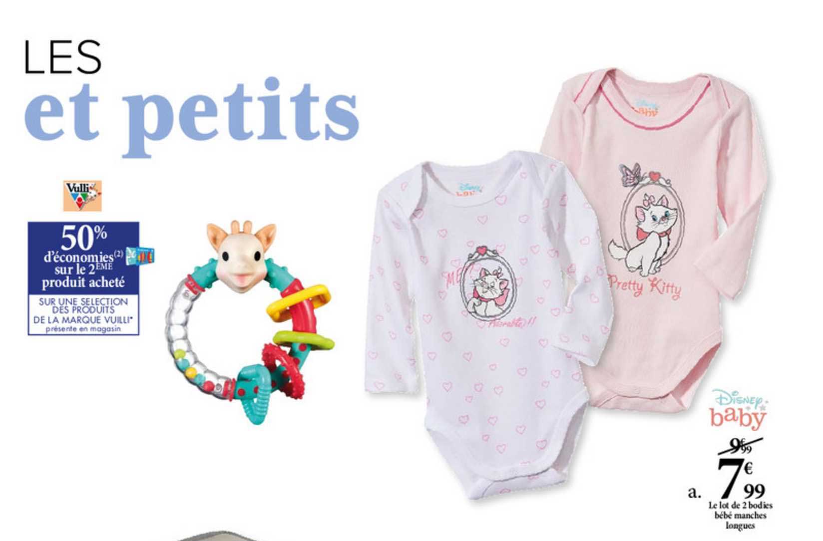 le lot de 2 bodies bébé manches longues