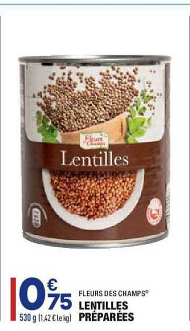 lentilles préparées fleurs des champs