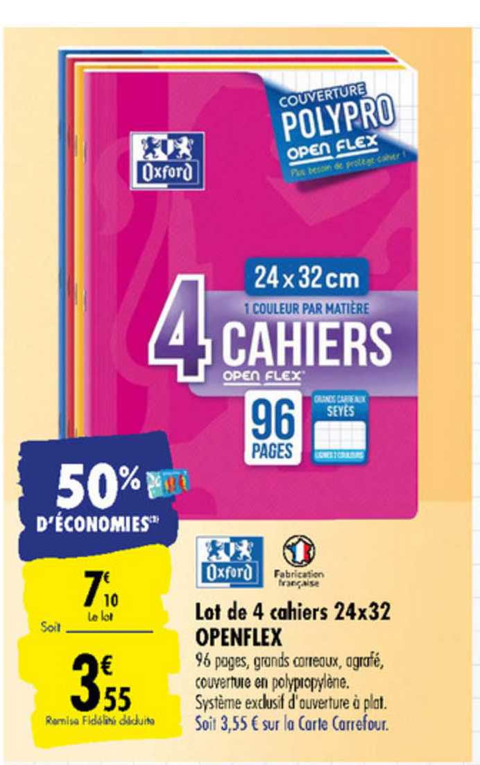 lot de 4 cahiers 24x32 openflex