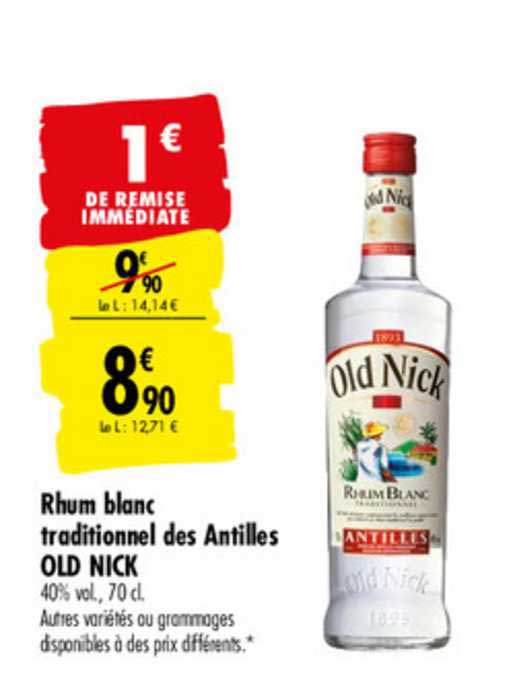 rhum blanc traditionnel des antilles old nick