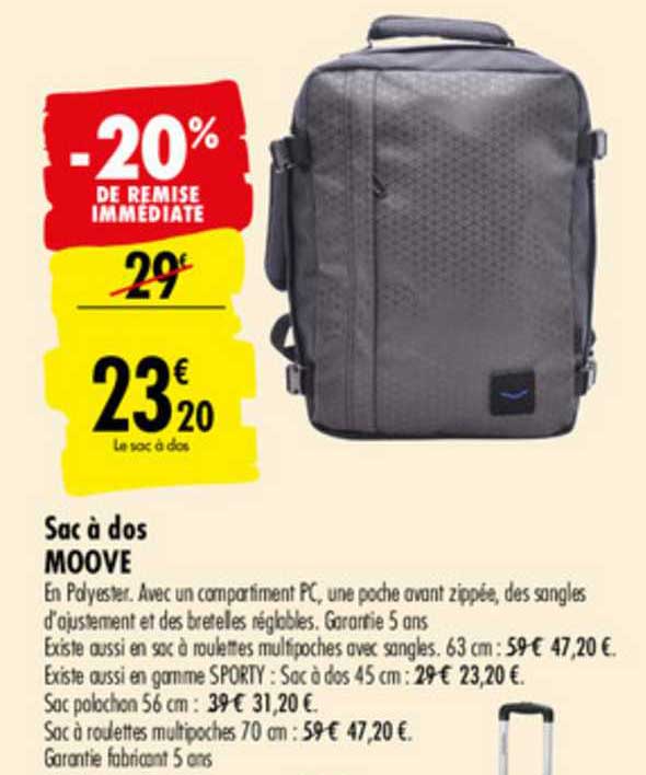 sac à dos moove -20% de remise immédiate