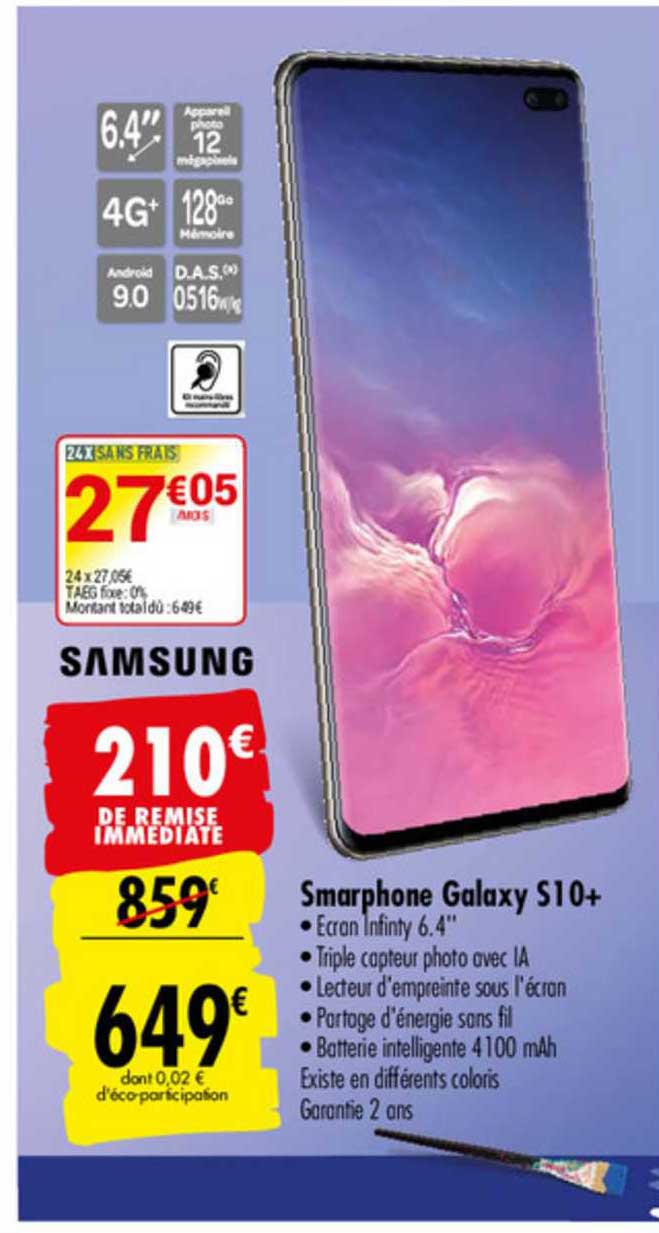 smartphone galaxy s10+ samsung