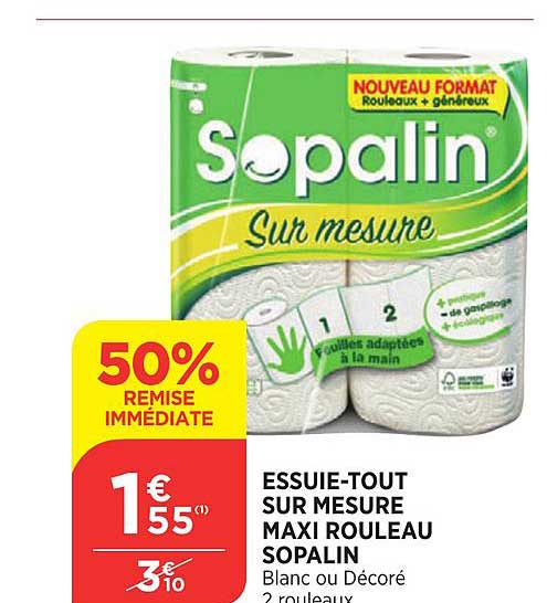 sopalin essuie tout sur mesure maxi rouleau