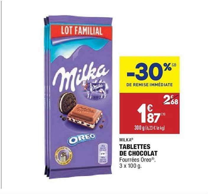 Tablettes De Chocolat Milka -30% De Remise Immédiate