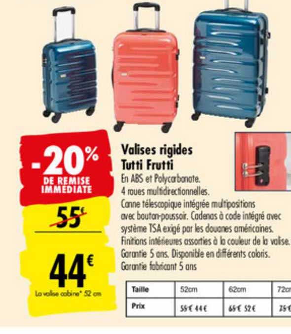 valises rigides tutti frutti -20% de remise immédiate