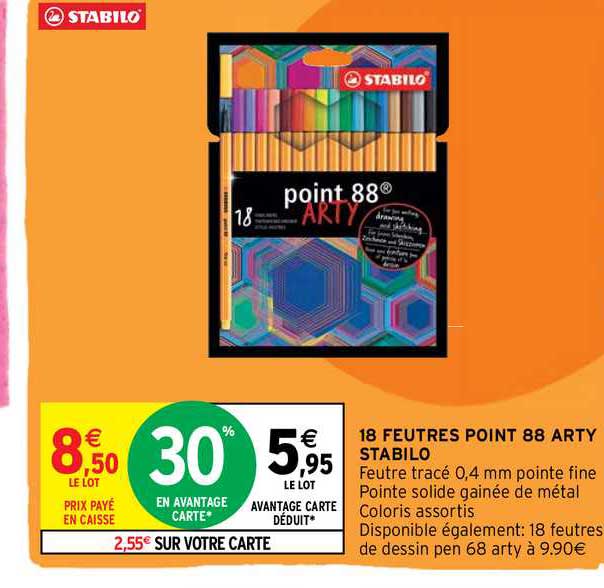 18 feutres point 88 arty stabilo