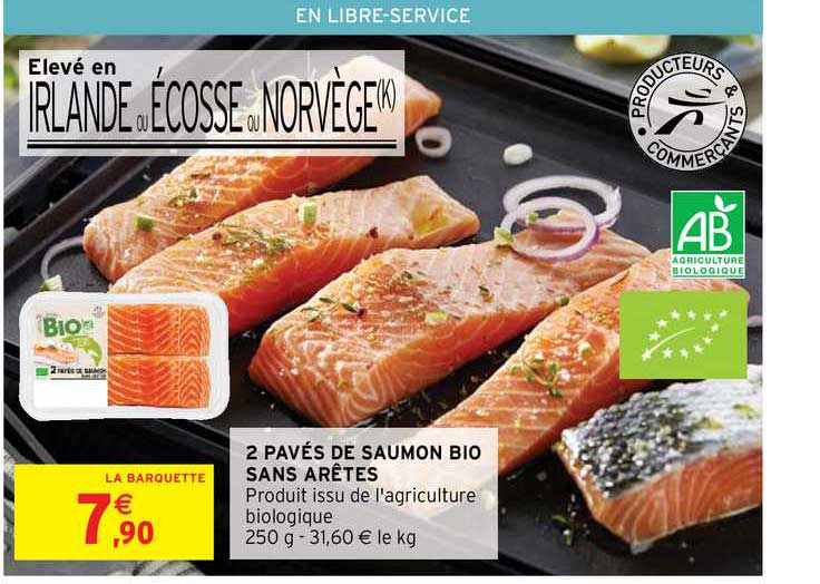 2 Pavés De Saumon Bio Sans Arêtes
