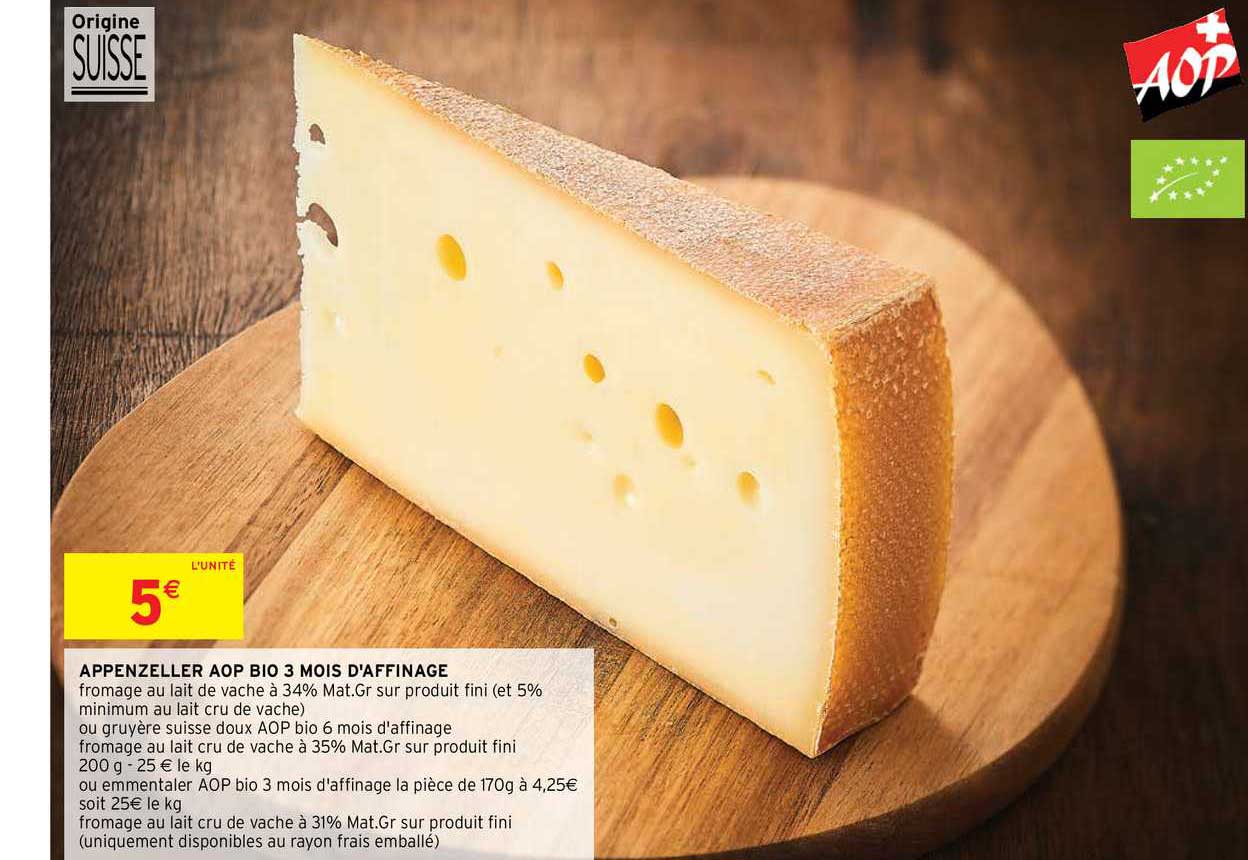 appenzeller aop bio 3 mois d'affinage
