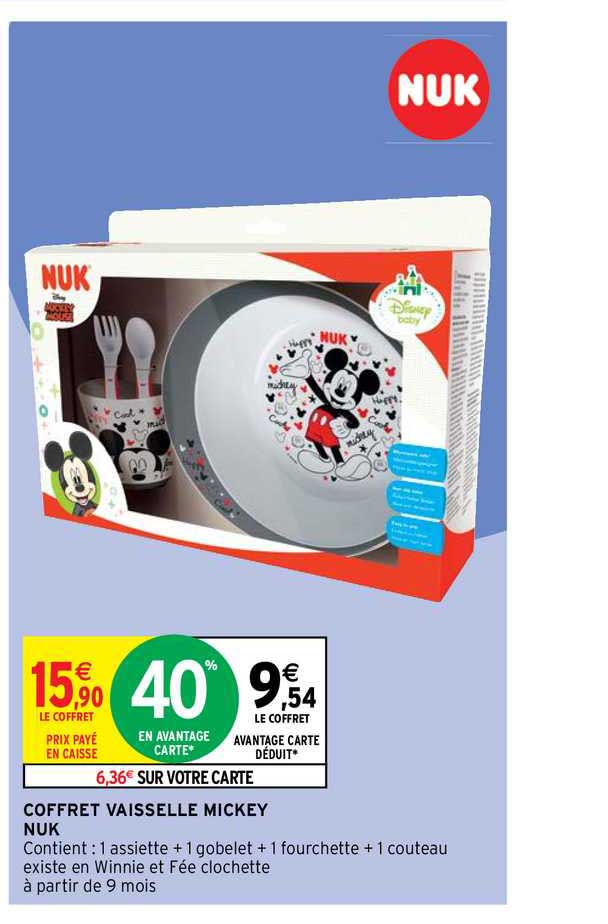 Coffret Vaisselle Mickey Nuk
